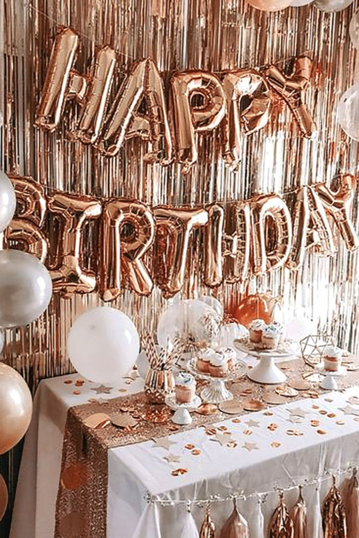 Metallic Tinted Birthday Balloon Pack, Available in Rose Gold, Silver & Bubblegum Pink