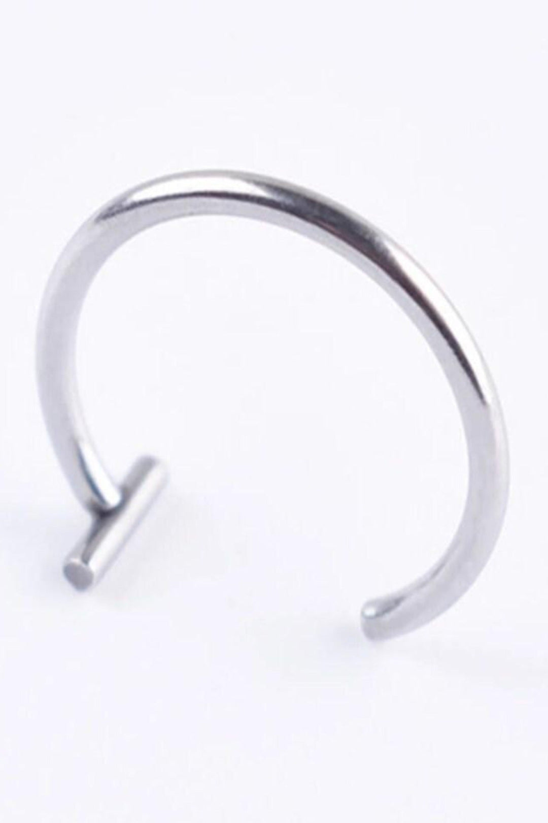 8mm Titanium Silver Faux Lip & Nose Ring, Fake Lip Nose Piercing, Faux Earring Hoop Piercing