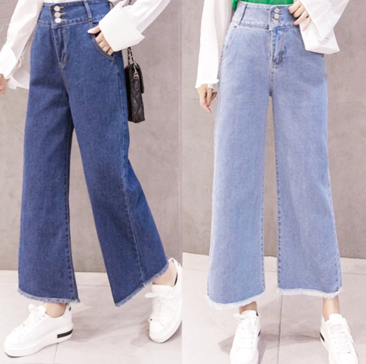 Flared Up Vintage Wide Leg Jeans, High Waist Jeans