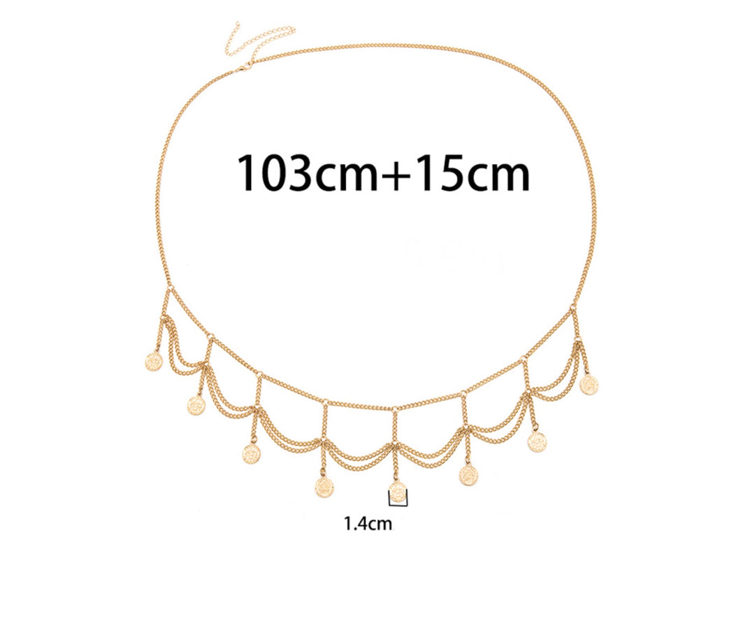 Gold Coin Tassel Belly Waist Chain