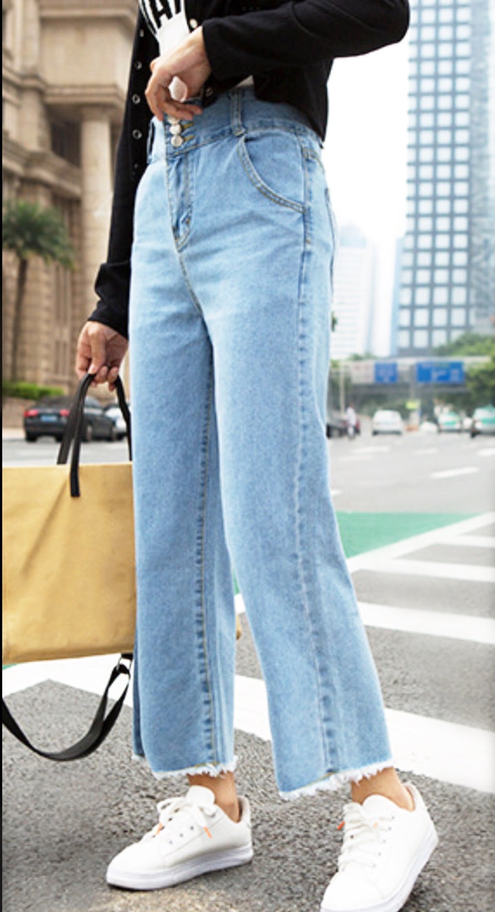 Flared Up Vintage Wide Leg Jeans, High Waist Jeans