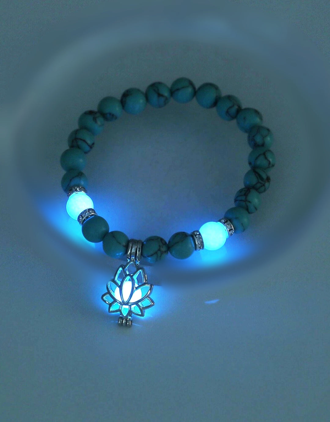 Turquoise Crystal Tumble Stone Beaded Stone Bracelet, Healing Stone Bracelet