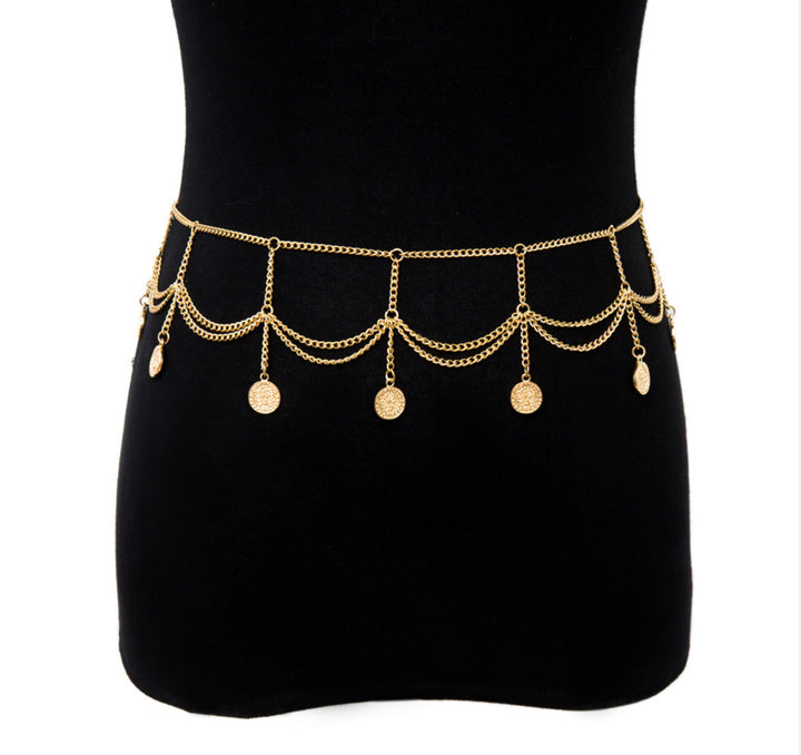 Gold Coin Tassel Belly Waist Chain