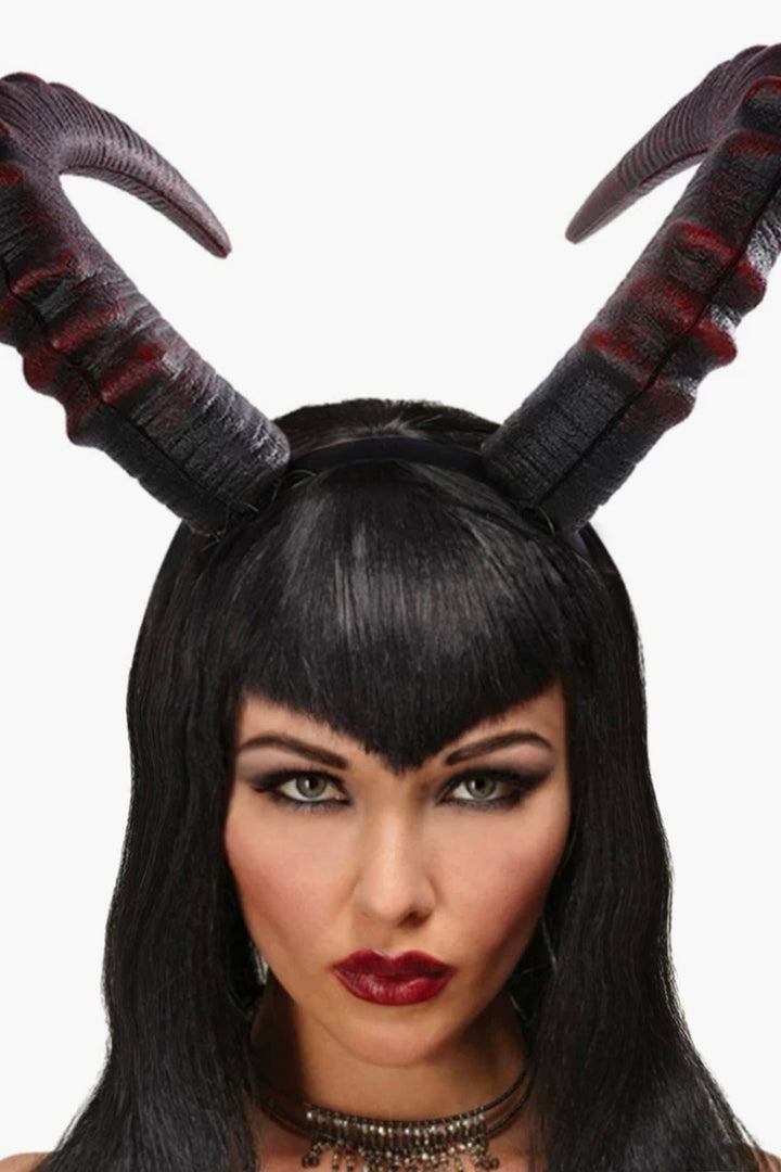 Red Devil Horn Head Band, Masquerade Ball Greek Demon Head Dress