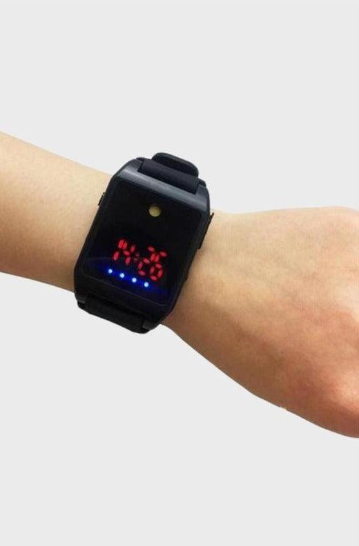 Personal Self-Defense Panic Watch Alarm (125 DB), easily activated with loud piercing sound (+ flashing LED light). Rechargeable. - Hayati London