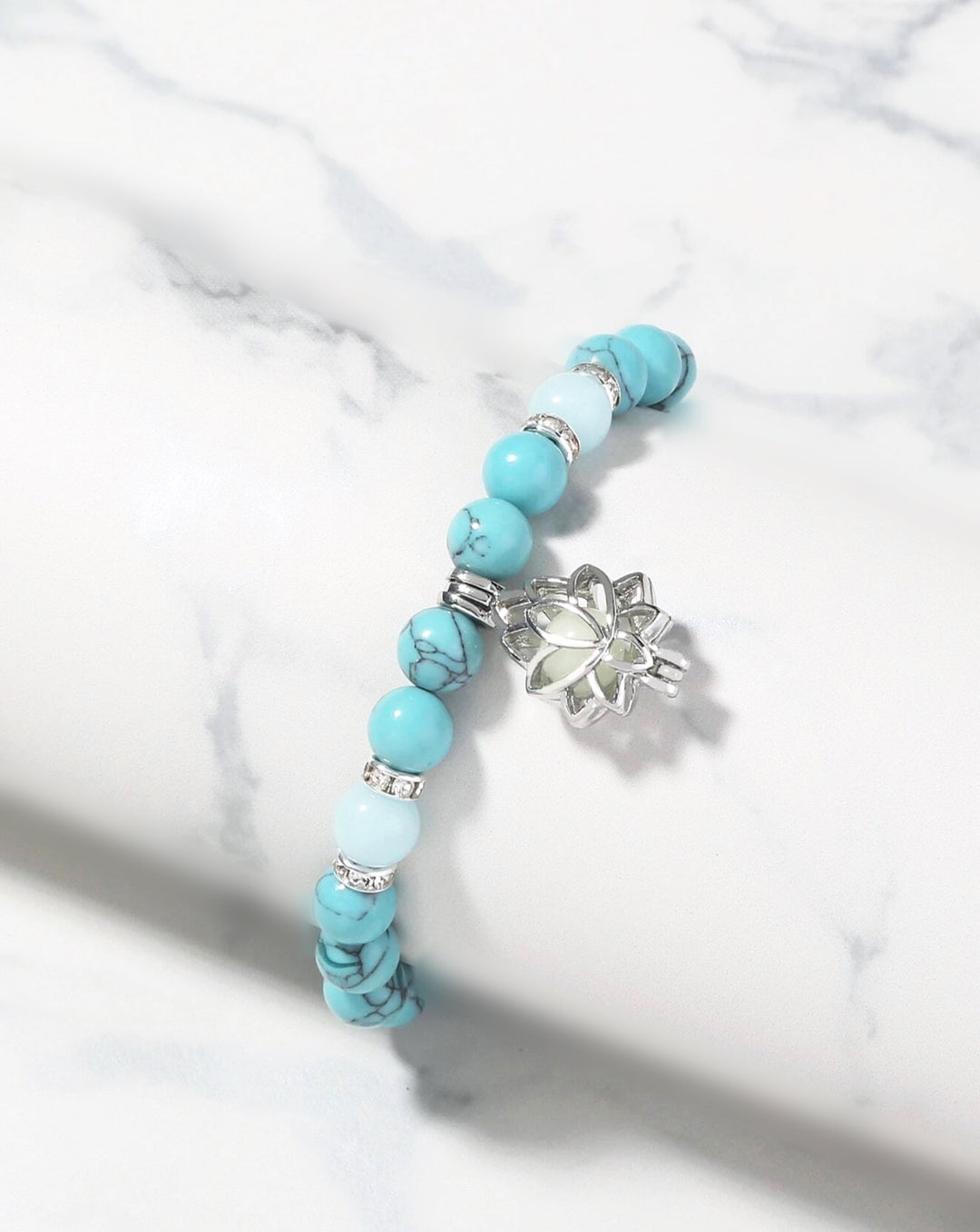 Turquoise Crystal Tumble Stone Beaded Stone Bracelet, Healing Stone Bracelet