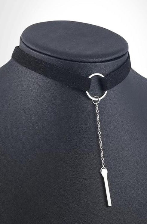 Gothic Black Choker with Silver detail - Hayati London