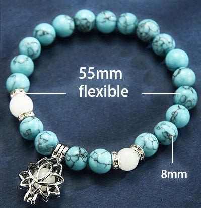 Turquoise Crystal Tumble Stone Beaded Stone Bracelet, Healing Stone Bracelet