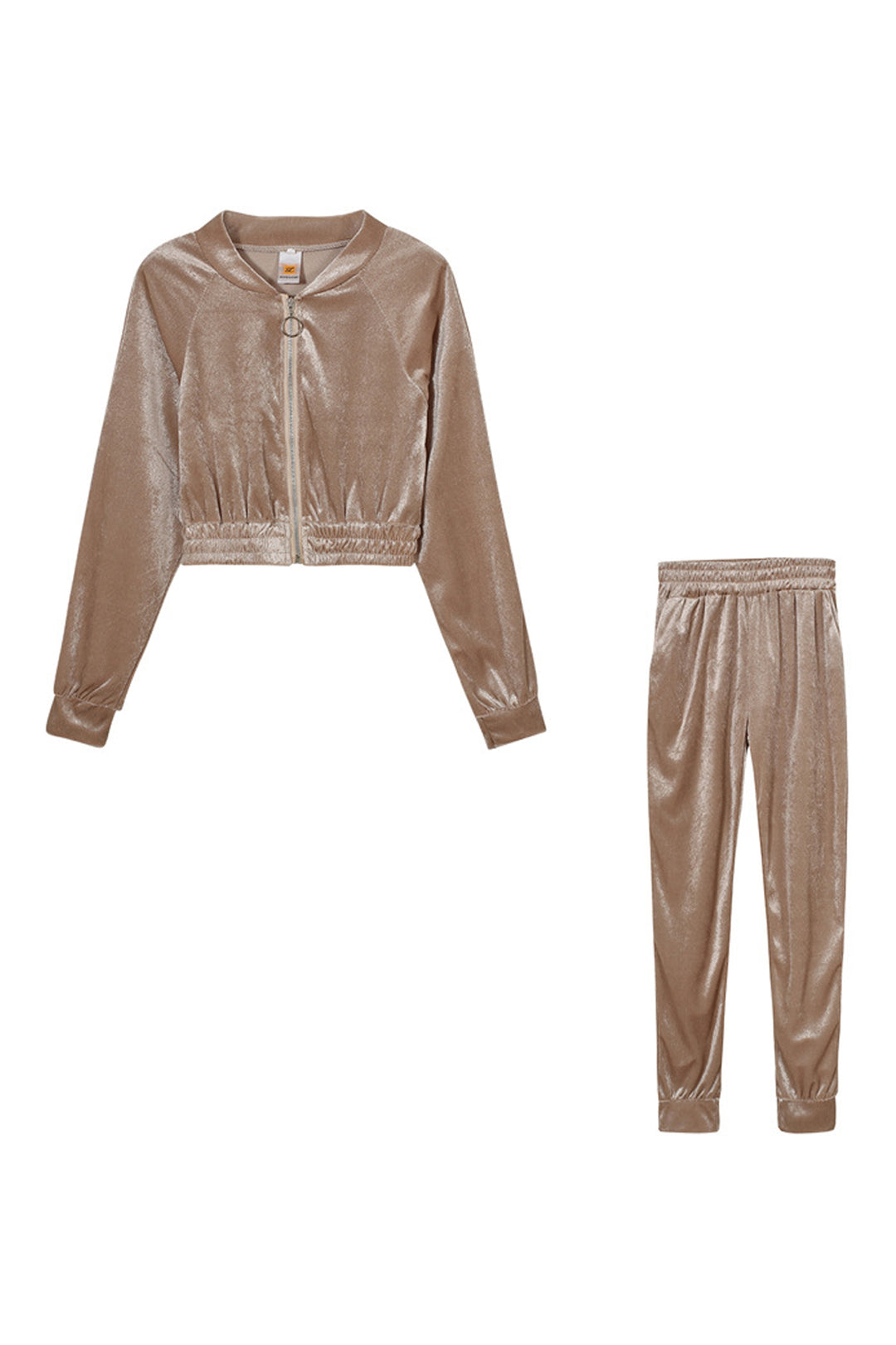 Y2K Shimmery Velour Tracksuit Set, Available in the Colors Peach, Blush Pink & Black