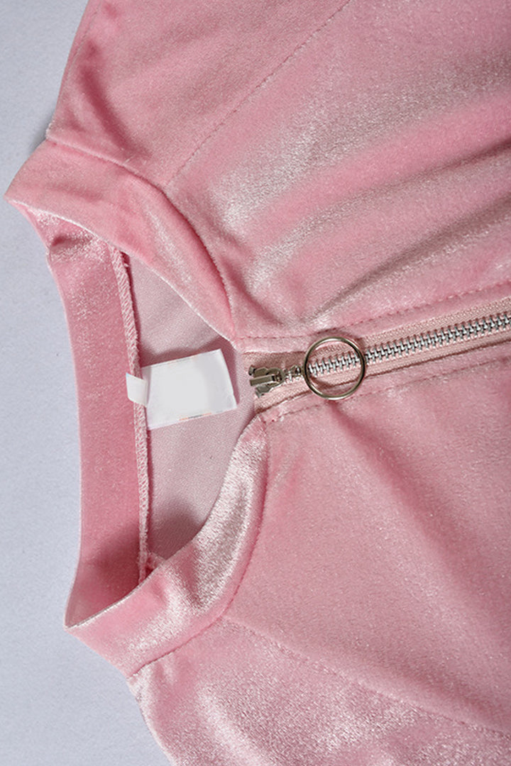 Y2K Shimmery Velour Tracksuit Set, Available in the Colors Peach, Blush Pink & Black