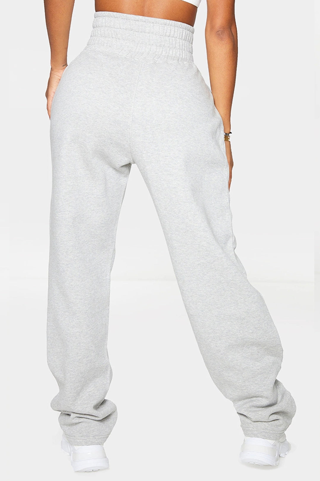 Grey Cotton Look Lace Up Waist Joggers, Track Pants, Sweat Pants