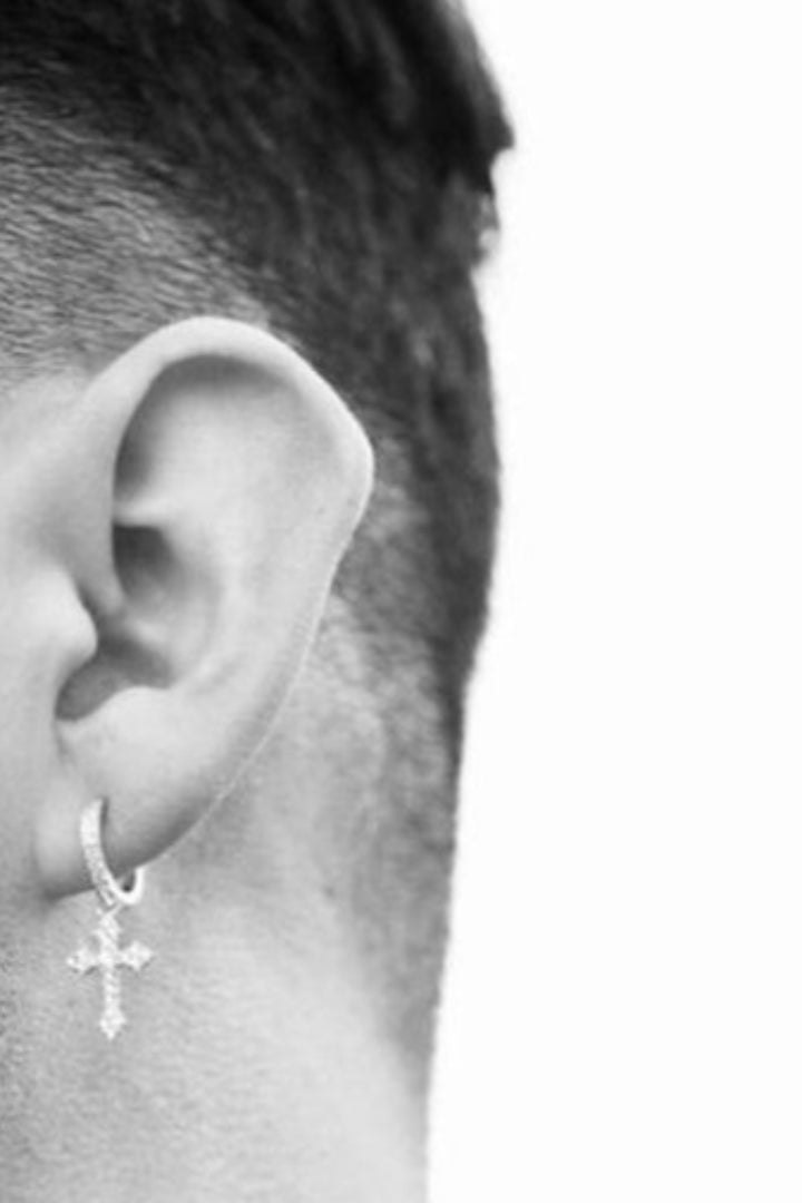 Beautiful Unisex Cross Zircon Earrings - Hayati London