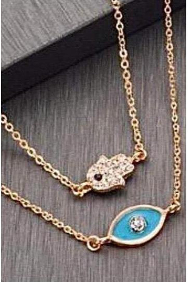 Bohemian Hamsa Gold Necklace for Women - Hayati London