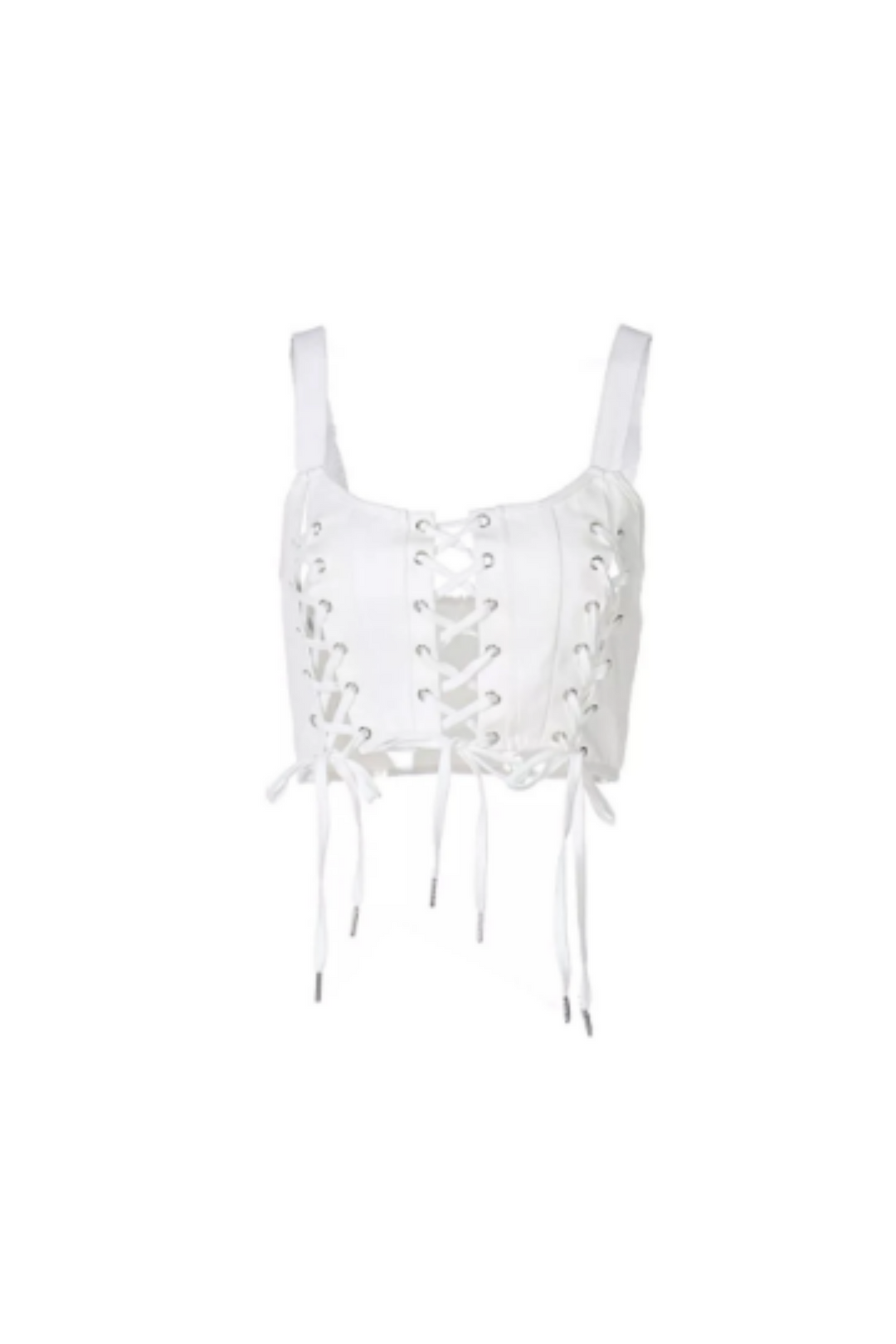 White Triple Lace Up Sleeve Detail Crop Top, Paneled Patchwork Sleeveless Crop Top, Y2K Crop Top