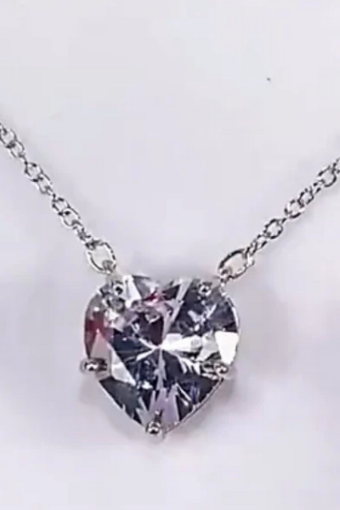 Big Heart Pendant Necklace. Sparkling Cubic Zirconia. Silver Finish. Simple, Versatile. Ideal for Everyday Wear (48 Hour Dispatch)