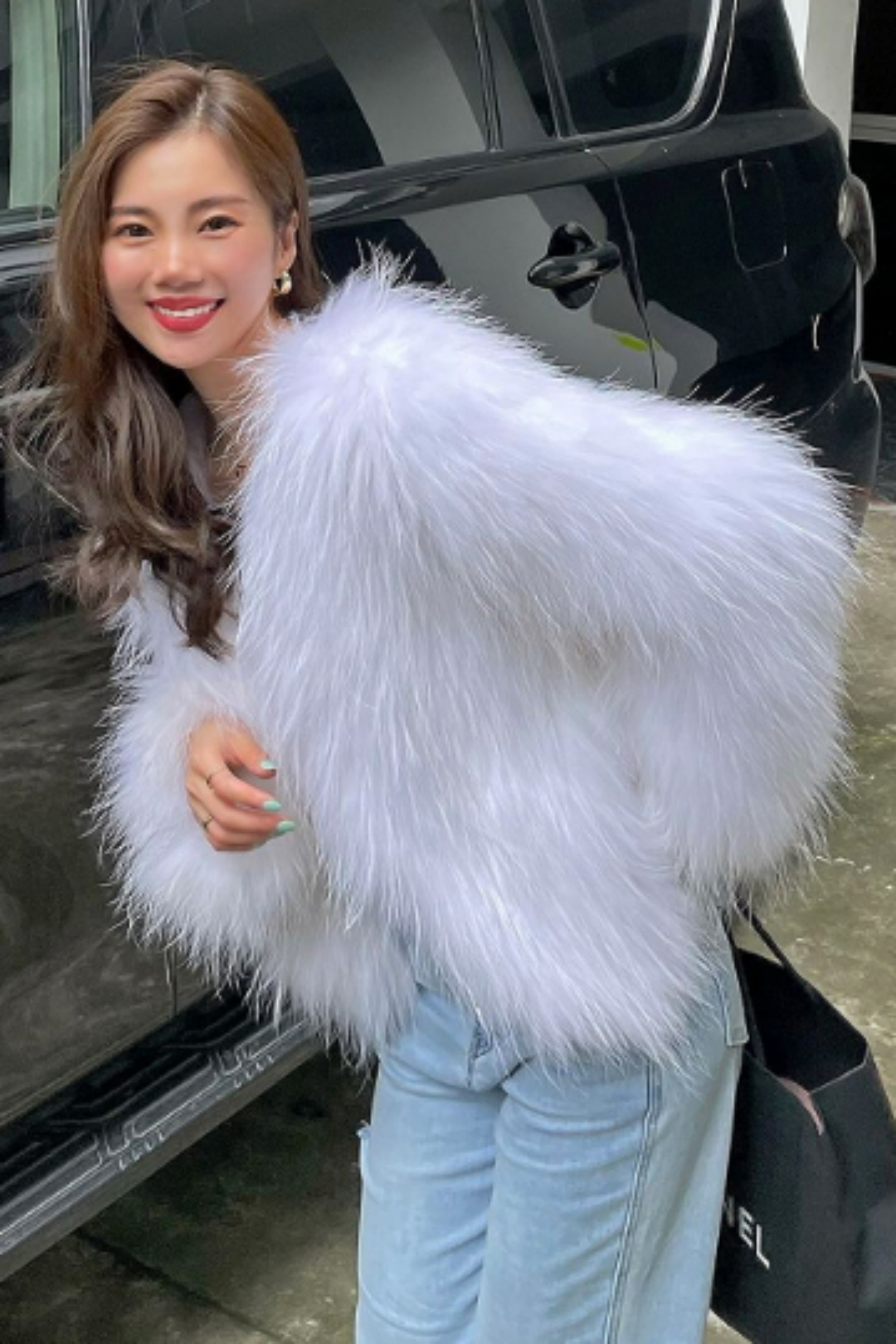 Oversized Fluffy Feather Faux Fur Long Coat, Fuzzy Cardigan Jacket, Available in Silver Grey, Rose Gold, White & Black