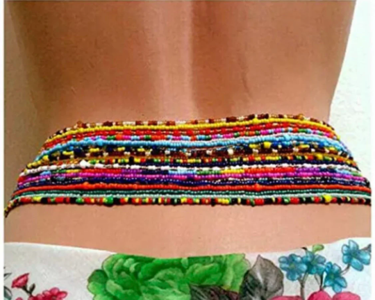 Beaded Belly Chain, Waist Chain, Bohemian Jewelry, Ethnic, Double Strand Statement Body Chains Sexy, Tribal Gypsy Summer Jewelry