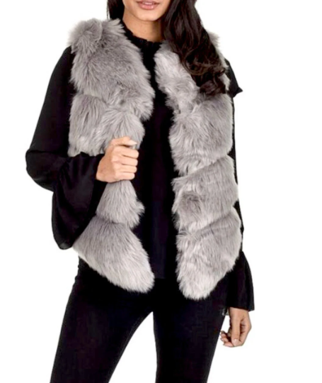 Faux Fur Gilet, Fully Lined, Sleeveless Waistcoat