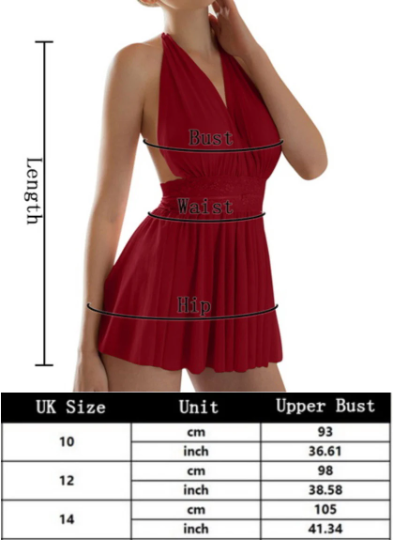 Sexy Lingerie Sleepwear Mesh Backless Tulle in Red. Nightwear See Through Night Dress, Baby doll