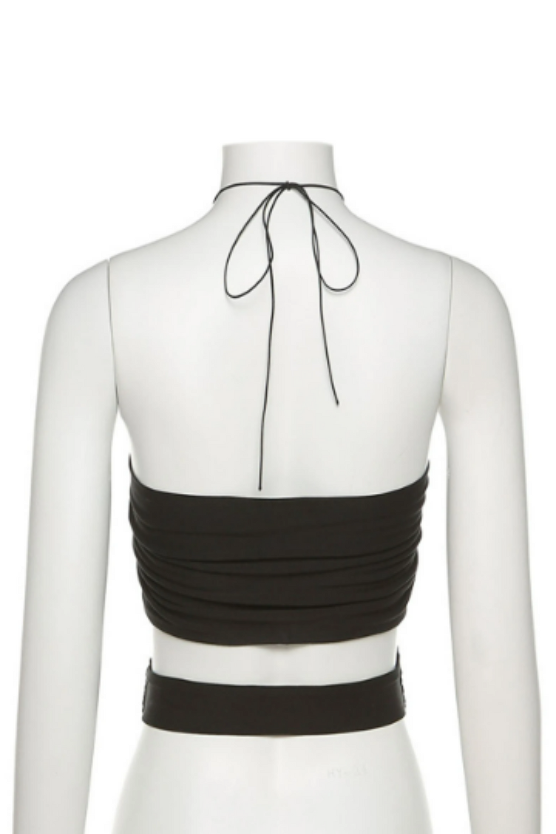 Layered Two Piece Top, O-Ring Halterneck Spaghetti Strap Scarf Top, Bandeau Crop Top, Y2K Top, Pink & Black