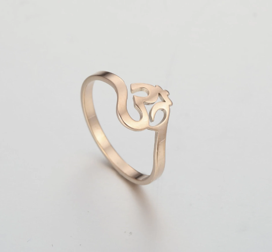 Om Ring, Gold, Rose Gold or Silver Finish, Ideal Gift