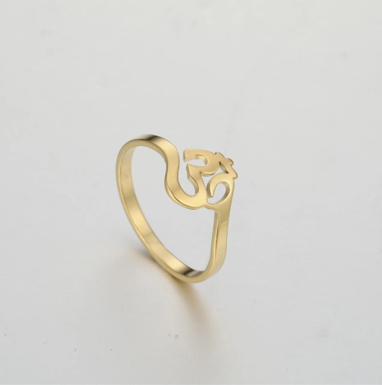 Om Ring, Gold, Rose Gold or Silver Finish, Ideal Gift