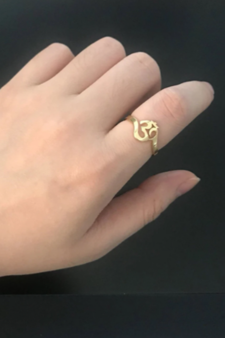 Om Ring, Gold, Rose Gold or Silver Finish, Ideal Gift