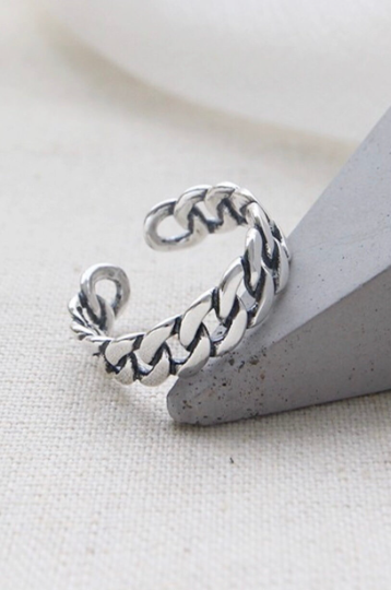 Silver Ring, Hollow Chain Rings For Women, Adjustable, Ideal Gift