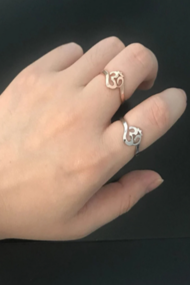 OM Ring, Gold, Rose Gold or Silver finish, Perfect Gift