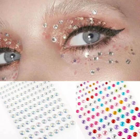 Face Jewels Diamond Makeup Art Eyeliner Glitter Face Jewelry Sticker Temporary Tattoo Party Body Makeup Tools Rhinestones