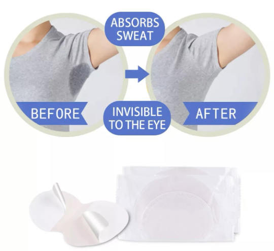 Minimalistic Under Arm Patch, Disposable Absorbing Cotton Under Arm Sweat Pads,, Unisex [Packs of 3 pairs (6 pads per order)]