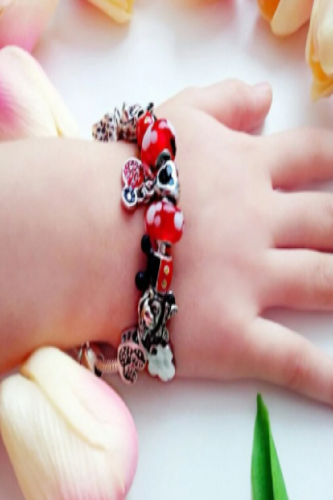 Charm Mickey Bracelet, Silver Finish, Girls, Women Multi Charm Rhinestone Crystal Bracelet. Beautiful Gift, [Size: 18cm] (48 Hour Dispatch)