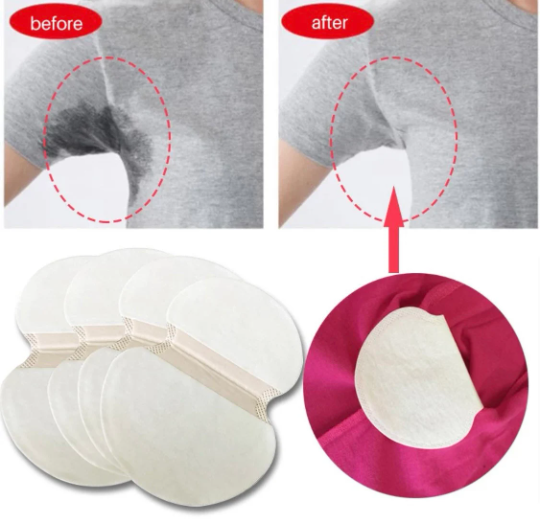 Minimalistic Under Arm Patch, Disposable Absorbing Cotton Under Arm Sweat Pads,, Unisex [Packs of 3 pairs (6 pads per order)]