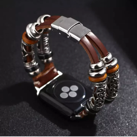 Multi-layer Leather Bracelet Charm for Men Women Intelligent Memorable Wristband Friendship Travel Gift Present for Friend Hippy Retro Boho