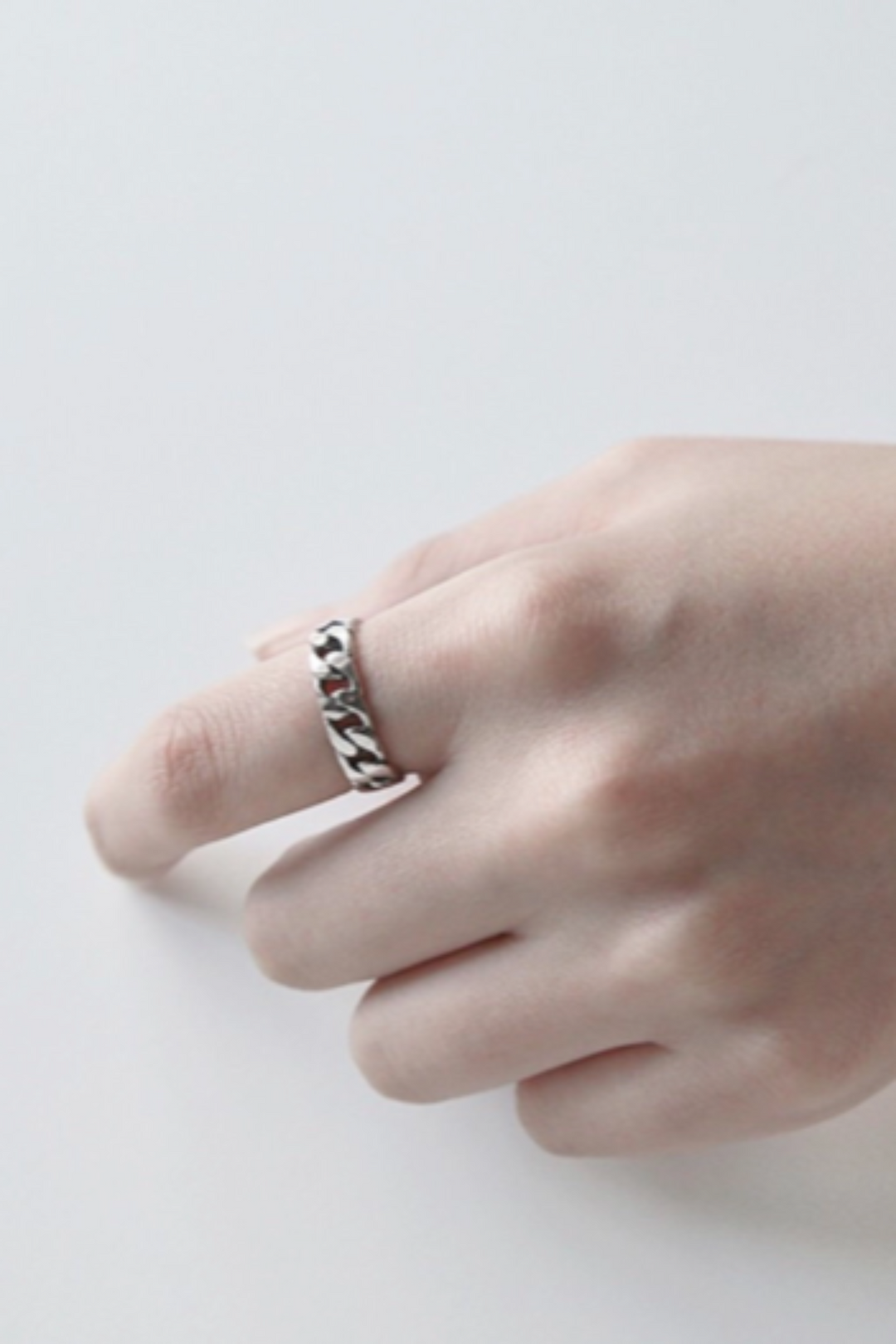 Silver Ring, Hollow Chain Rings For Women, Adjustable, Ideal Gift