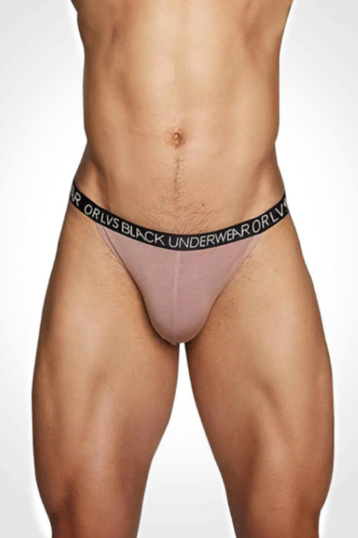 Mens Underwear Briefs, Elastic Waistband with Lettering, Stretchy Soft Material Available in Black, White and Pink