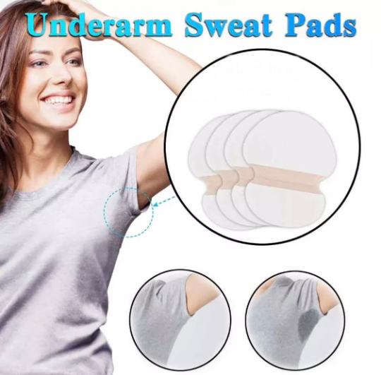 Minimalistic Under Arm Patch, Disposable Absorbing Cotton Under Arm Sweat Pads,, Unisex [Packs of 3 pairs (6 pads per order)]