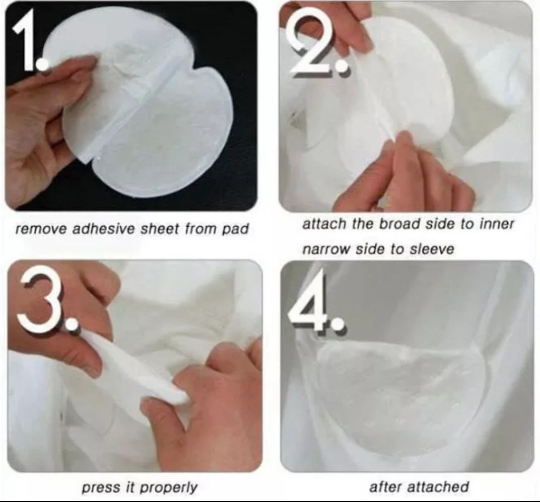 Minimalistic Under Arm Patch, Disposable Absorbing Cotton Under Arm Sweat Pads,, Unisex [Packs of 3 pairs (6 pads per order)]