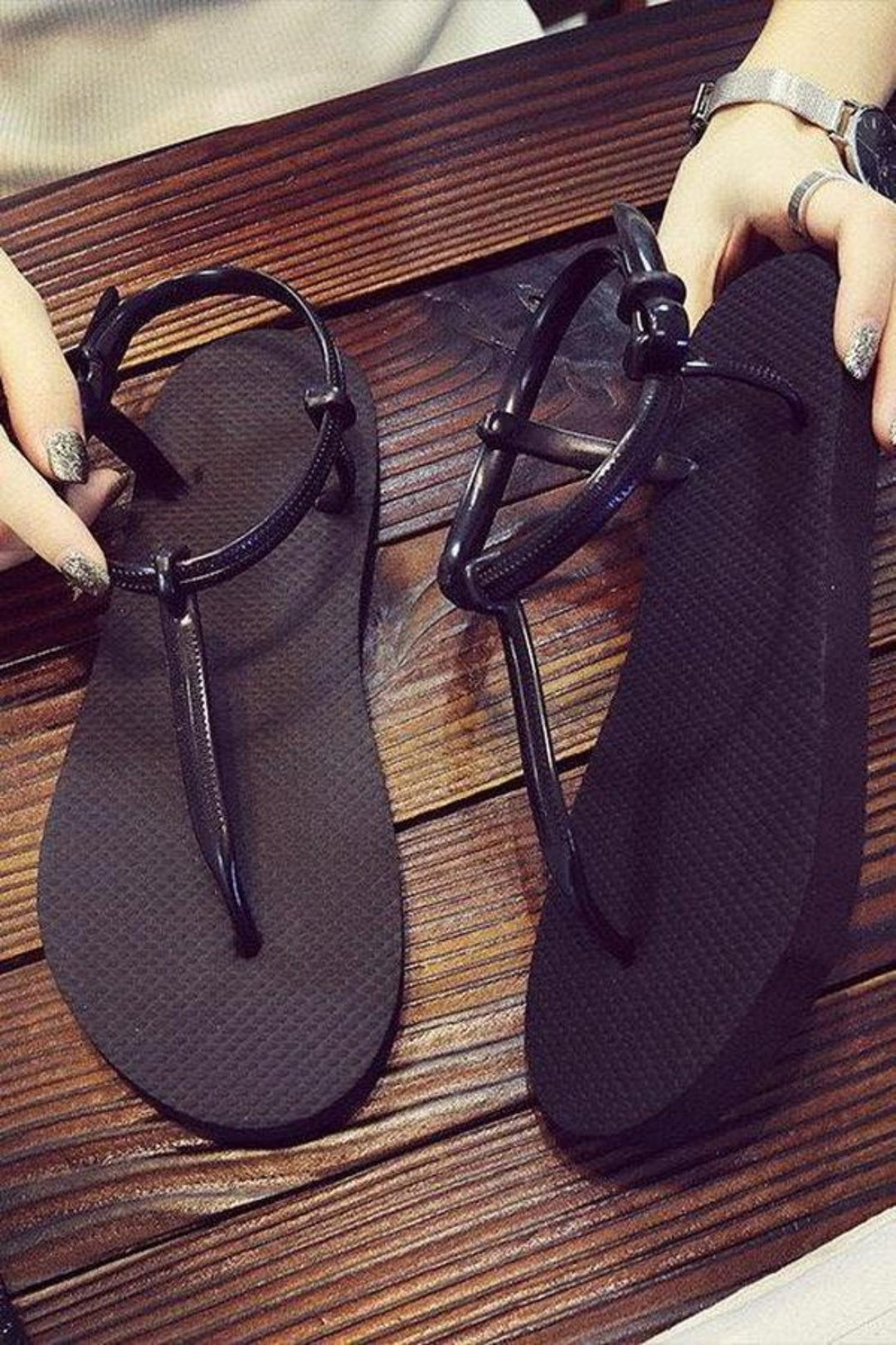 Flip-flop, Sandals, Stretch Strap. Comfortable, lightweight.  Comfortable Summer Holidays Beach Pool Shower Sandals. - Hayati London