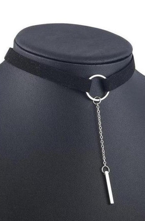 Gothic Black Choker with Silver detail - Hayati London