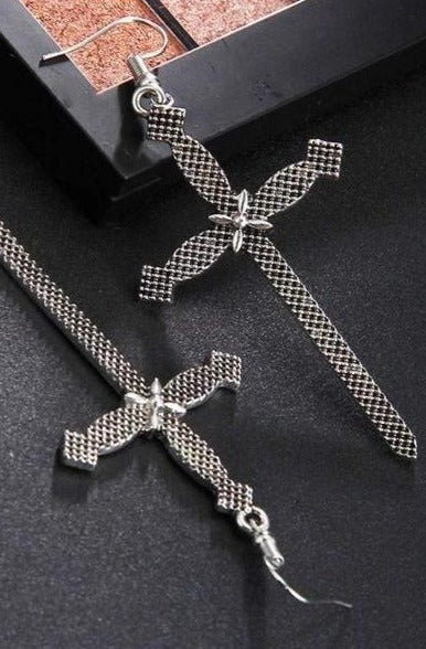 Gothic, Bohemian, Cross Earrings - Hayati London