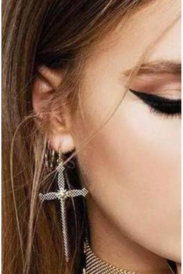 Gothic, Bohemian, Cross Earrings - Hayati London