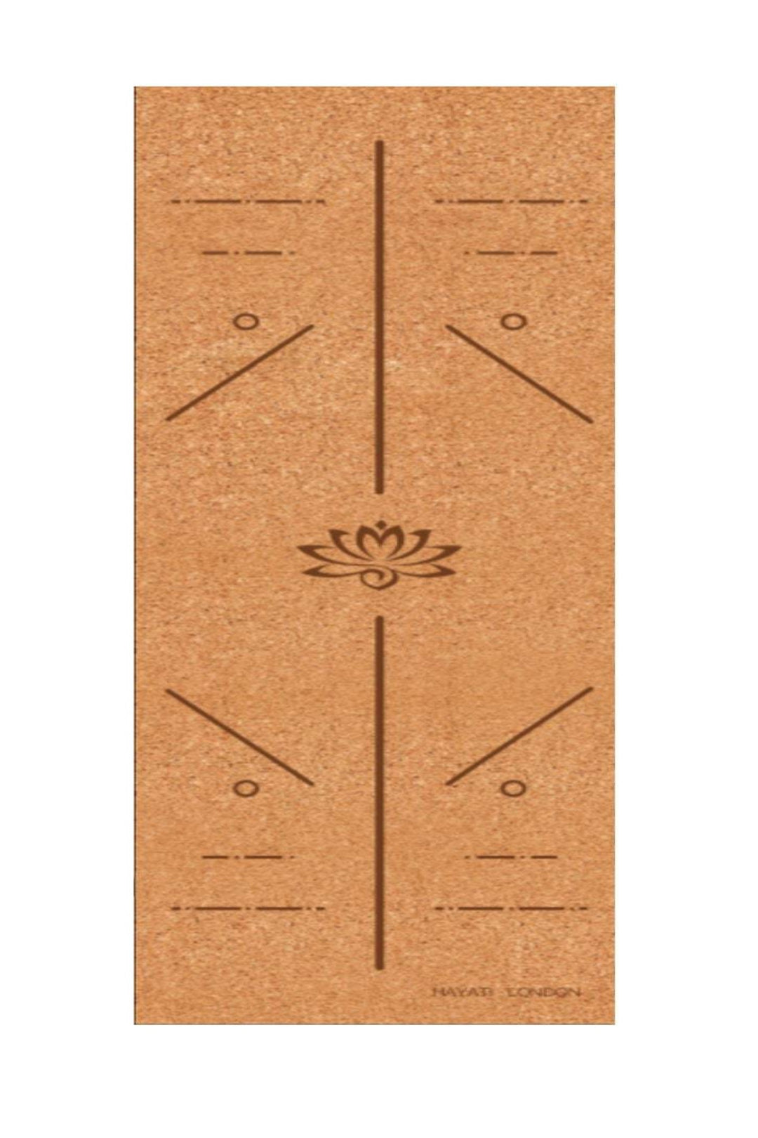 Yoga Mat, Cork & Natural Rubber, Eco-Friendly, Super-Grip, Non-Slip, Perfect for Gym, Pilates, Fitness Workout, 4mm thick. 5 designs, Chakra - Hayati London