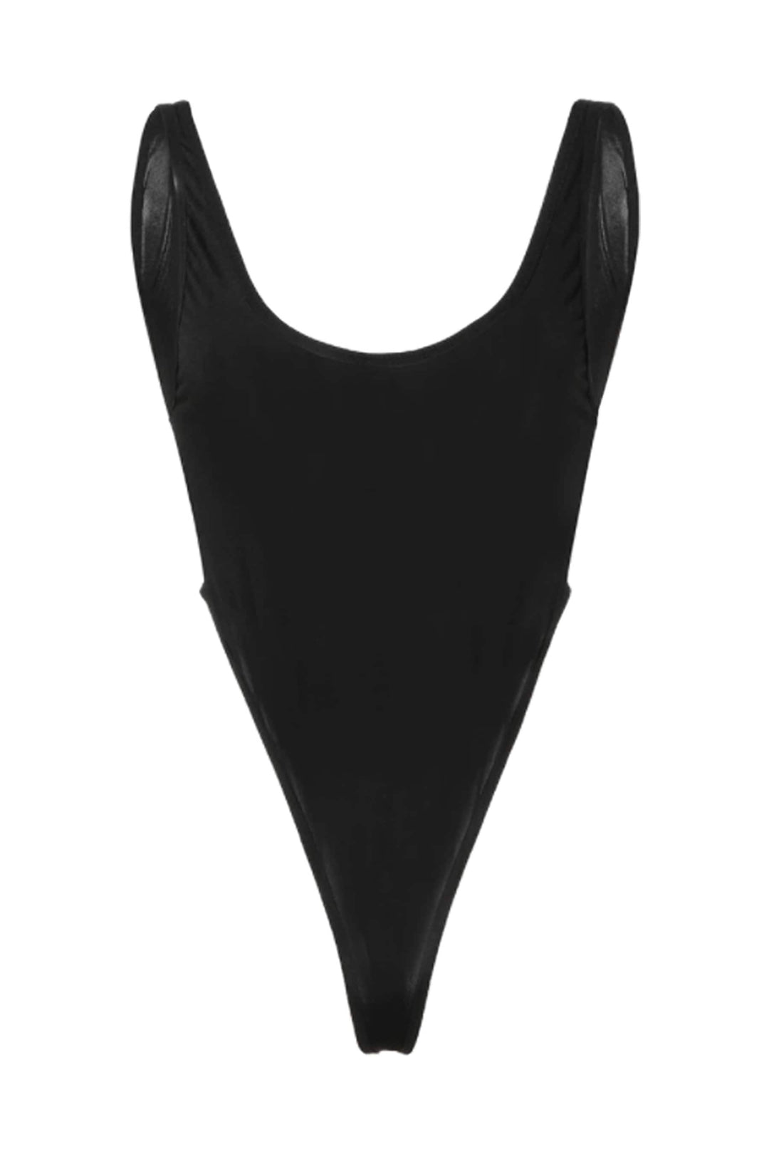 Black High Leg Backless Sleeveless Bodysuit