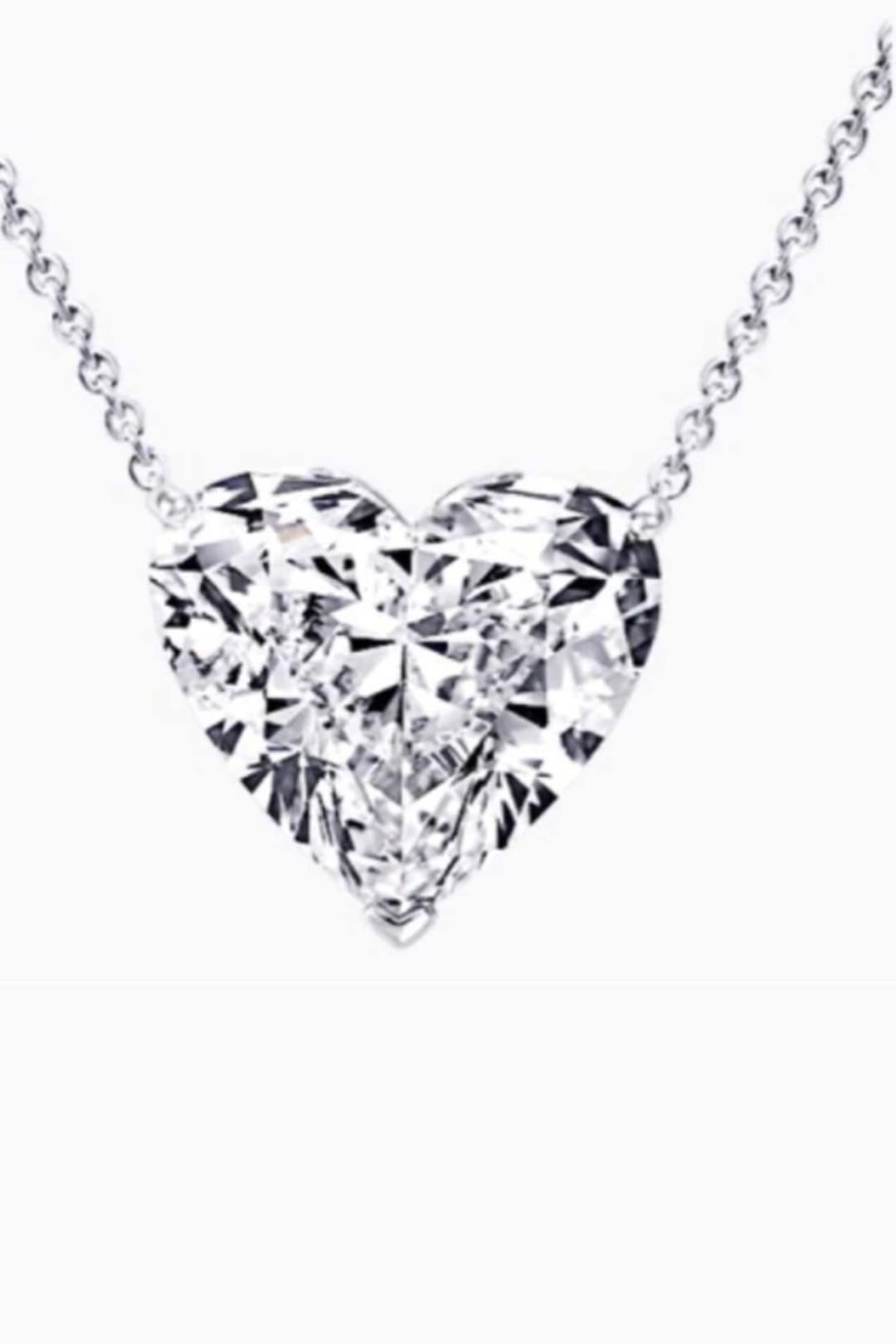 Big Heart Pendant Necklace. Sparkling Cubic Zirconia. Silver Finish. Simple, Versatile. Ideal for Everyday Wear (48 Hour Dispatch)