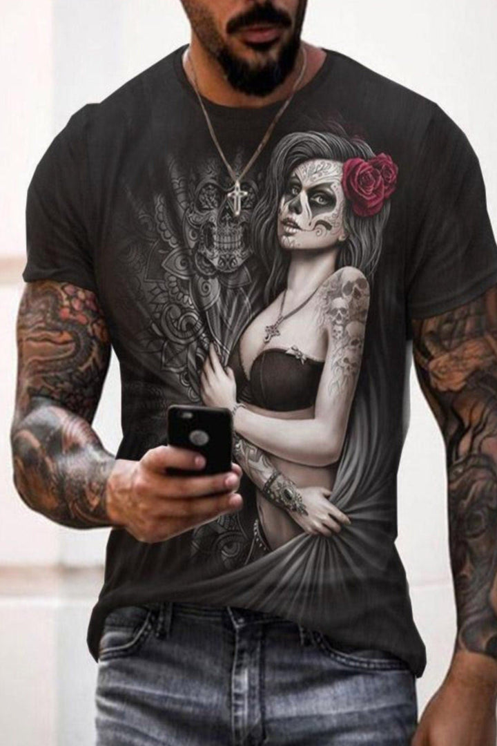 Skull, Werewolf T-Shirts, Black Short Sleeve, Loose or Baggy Fit, Punk, Rock Perfect for Halloween, Men, Women, Girls, Boys, Fancy Dress