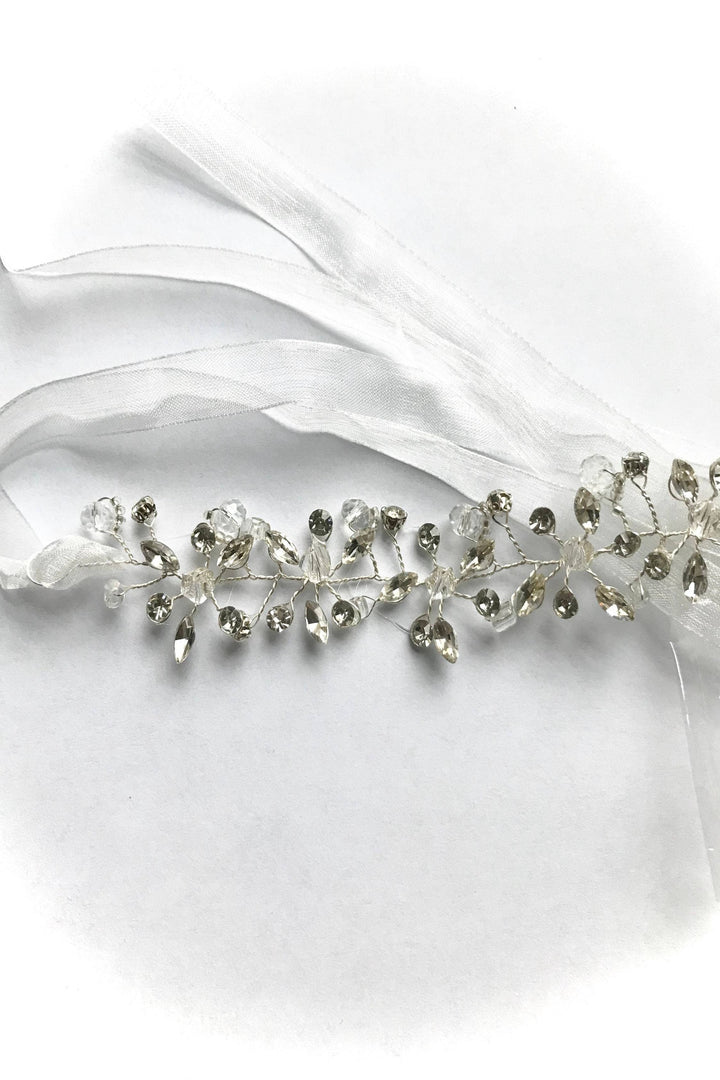 Beautiful Hair Piece, Headband, Bridesmaid, Rhinestone Crystals, Beads and Silver Finish, Wedding, Ball Hair Accessory, Hair Vine (48 Hour Dispatch)