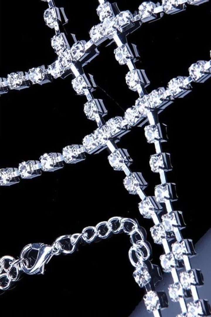 Stunning Rhinestone Crystal Link Necklace Body Chain Bikini Waist Link Body Jewellery Women Summer Accessories (48 Hour Dispatch)