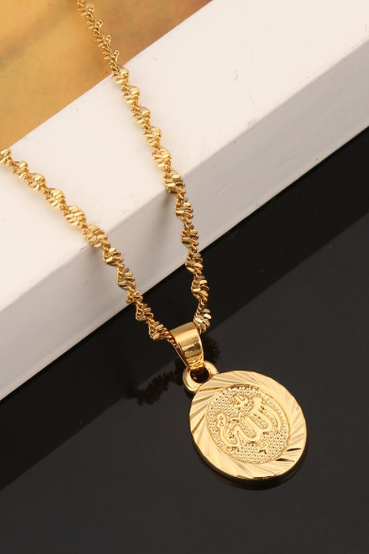 Dainty Islamic Pendant Chain Necklace, Allah Pendant Gold Chain, Religious Necklace (48 Hour Dispatch)