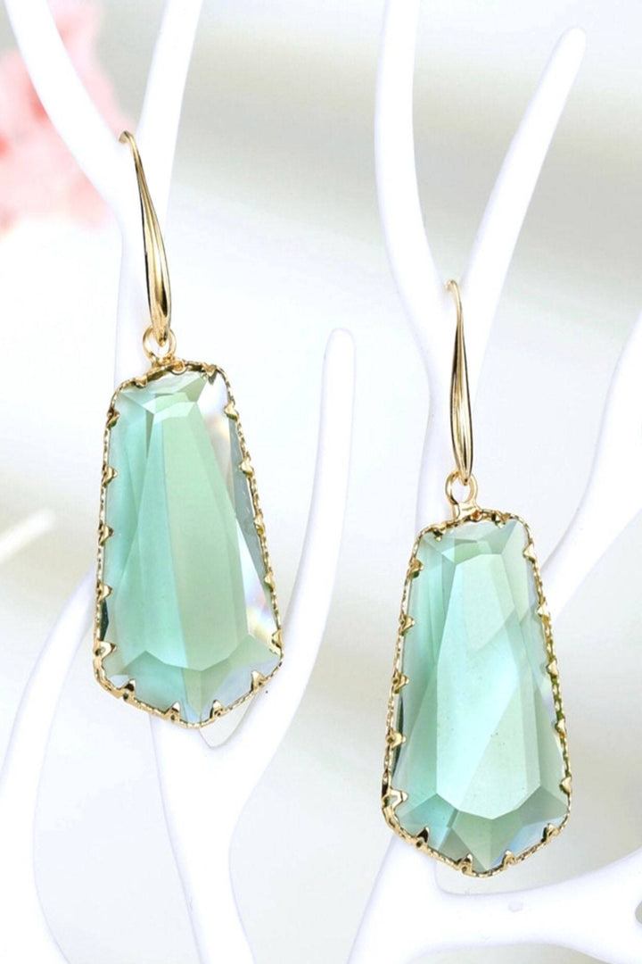 Clear Crystal Earrings, Geometric Drop, Dangle Earrings (48 Hour Dispatch)